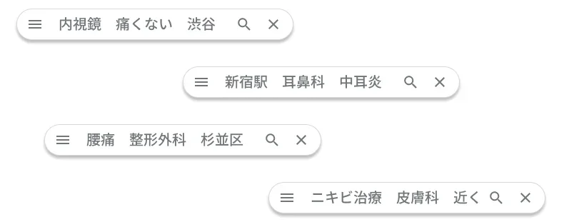 患者さんがクリニックを検索するときのキーワードは？